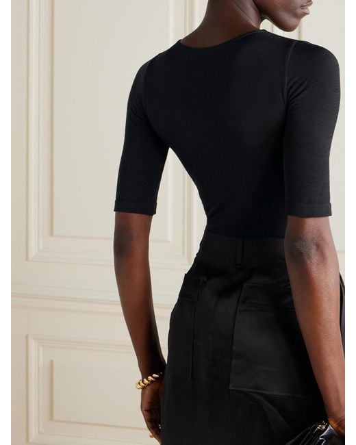Wolford Black Bahamas Body Aus Stretch-Material