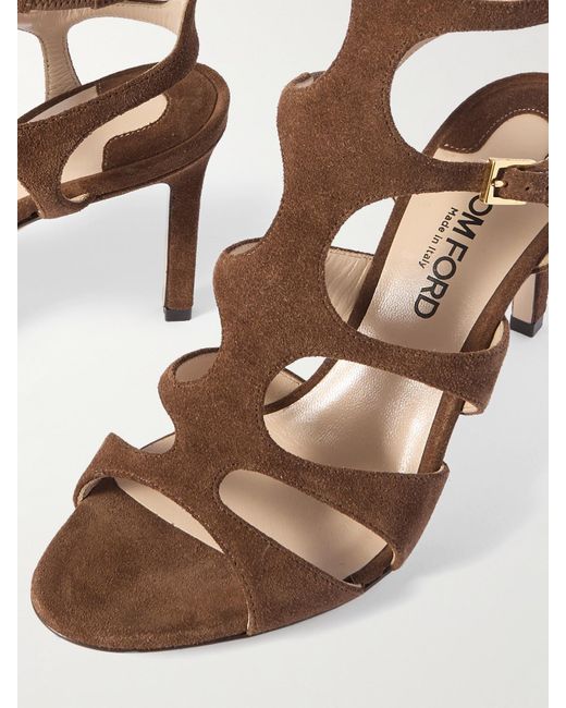 Tom Ford Natural Paradise Sandalen Aus Veloursleder Mit Cut-Outs