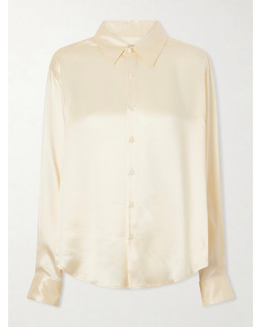 Comme Si Natural La Classica Silk-Charmeuse Shirt