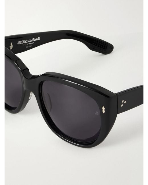 Jacques Marie Mage Black Roxy Round-Frame Acetate Sunglasses