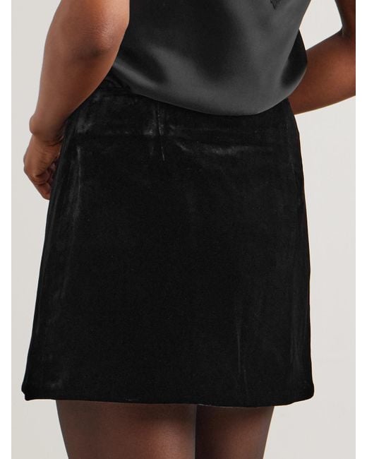 LeKasha Black Skarduv Mini-Wickelrock Aus Samt