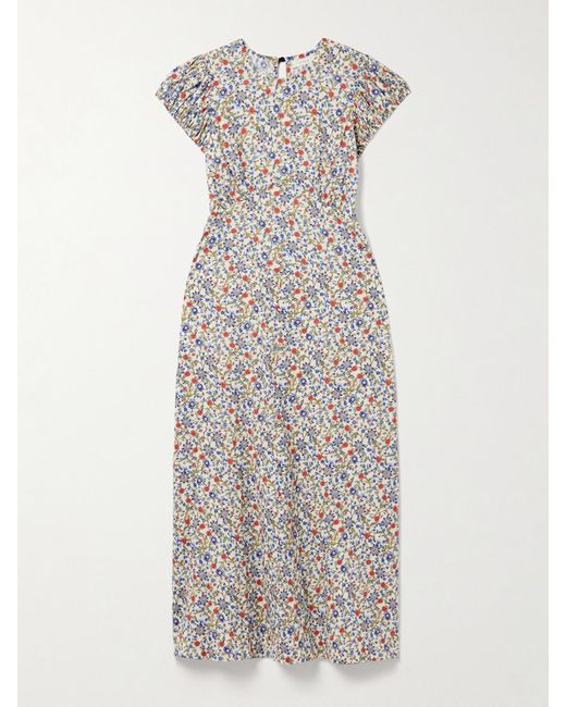 Doen Multicolor Rhodia Floral-Print Organic Cotton-Voile Midi Dress