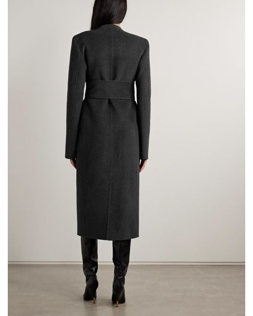 Khaite Black Jelson Belted Wool-Felt Coat