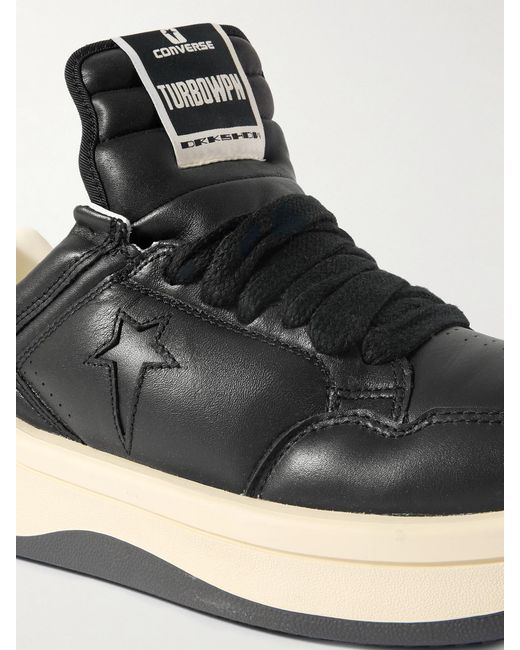 Rick Owens Blue Converse Inflated Turbowpn Leather Sneakers