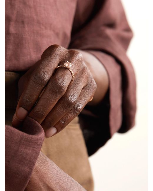 David Yurman Gray Chatelaine 18-Karat Rose, Morganite And Diamond Ring