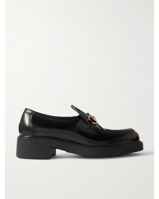 Gucci Black Horsebit-Embellished Leather Loafers
