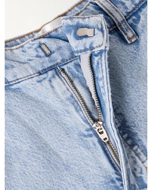 FRAME Blue The Wide Trouser High-Rise Wide-Leg Organic Jeans