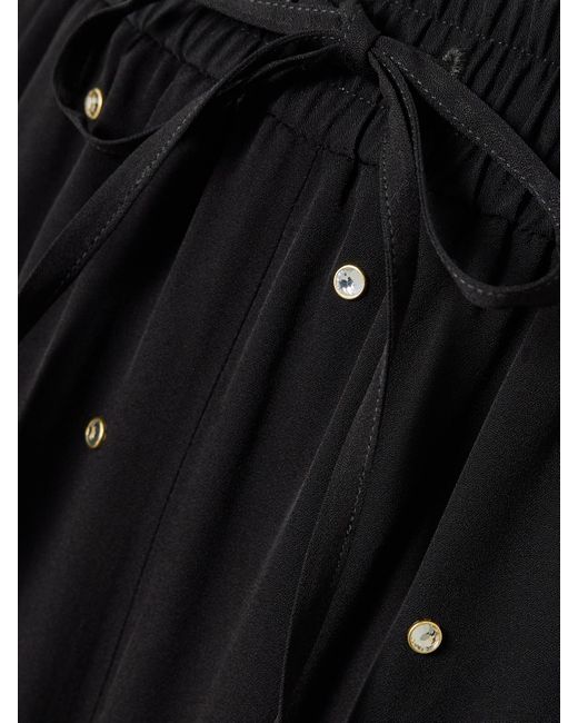 Stella McCartney Black Hose Mit Weitem Bein Aus Crêpe Mit Kristallen