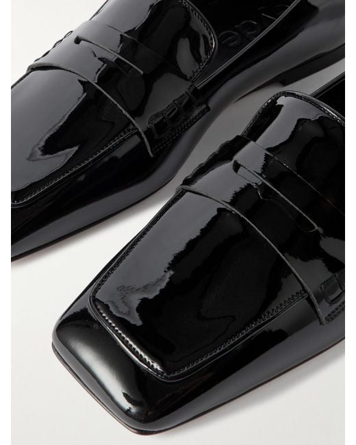 Aeyde Black Tom Loafers Aus Lackleder