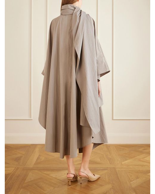 Magda Butrym Natural Scarf-Detailed Cotton-Blend Trench Coat