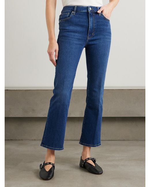 FRAME Blue The Pencil Cropped High-Rise Slim-Leg Jeans