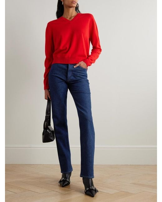 Agolde Blue '90S Pinch Waist Long High-Rise Straight-Leg Jeans