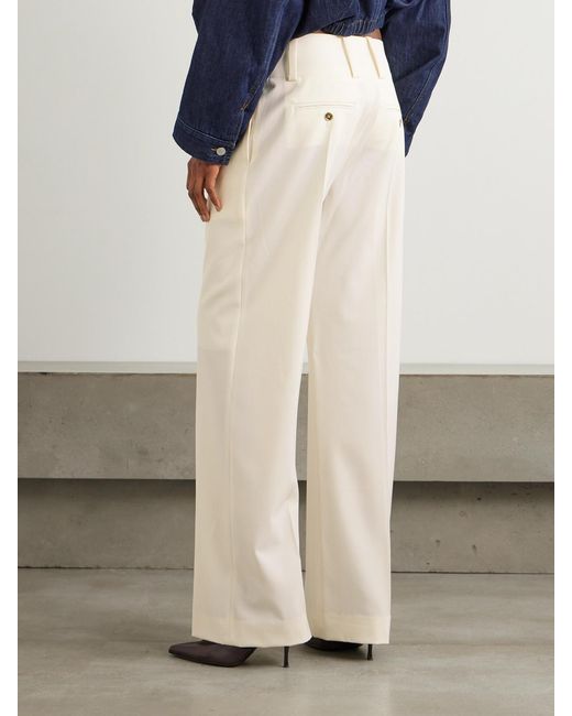Patou White Stretch Wool-Twill Tapered Pants