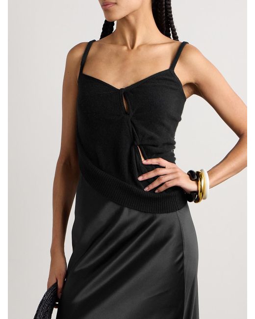 Robe Longue En Cachemire Et En Satin De Soie À Découpes Et À Nœuds Christopher Esber en coloris Black