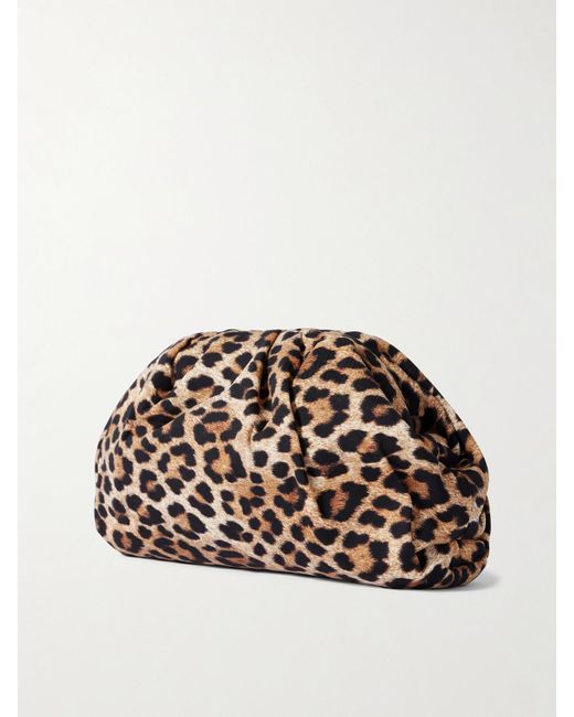 Loeffler Randall Multicolor Bailey Leopard-Print Satin Clutch