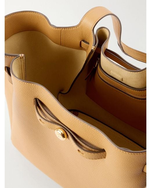 Tory Burch Natural Romy Textured-Leather Tote