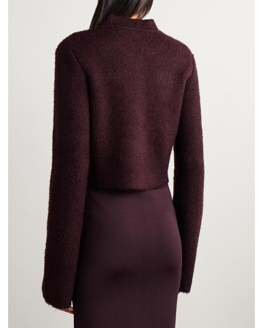 Khaite Purple Ello Brushed Silk And Cashmere-Blend Cardigan