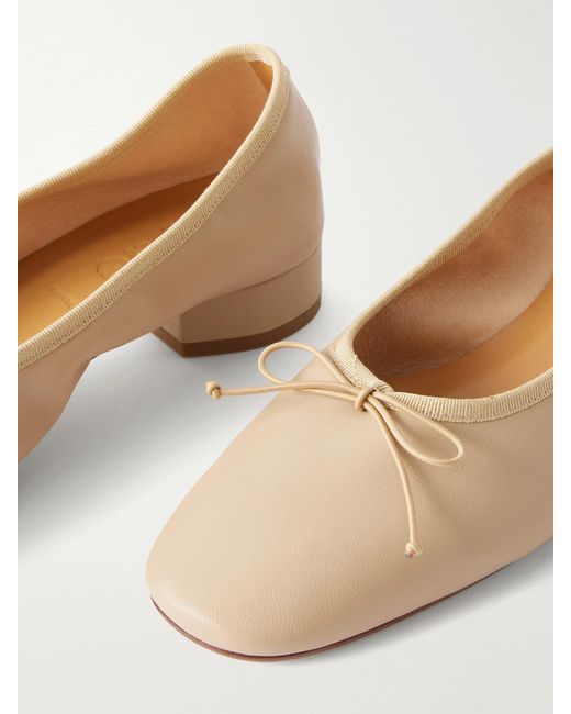 Aeyde Natural Onda 25 Bow-Detail Leather Pumps