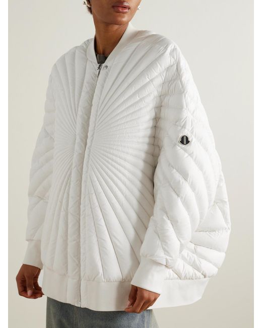 Rick Owens White Moncler Radiance Peter Oversized Appliquéd Quilted Shell Down Jacket
