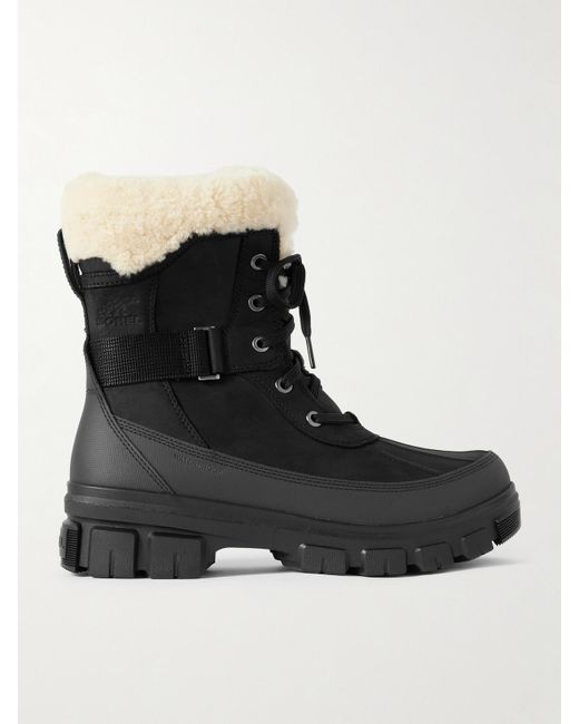Bottines En Cuir Doublées De Peau Lainée Torino V Parc Sorel en coloris Black