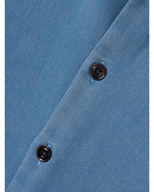 Lemaire Blue Twisted Hemd Aus Vorgewaschenem Baumwoll-Twill