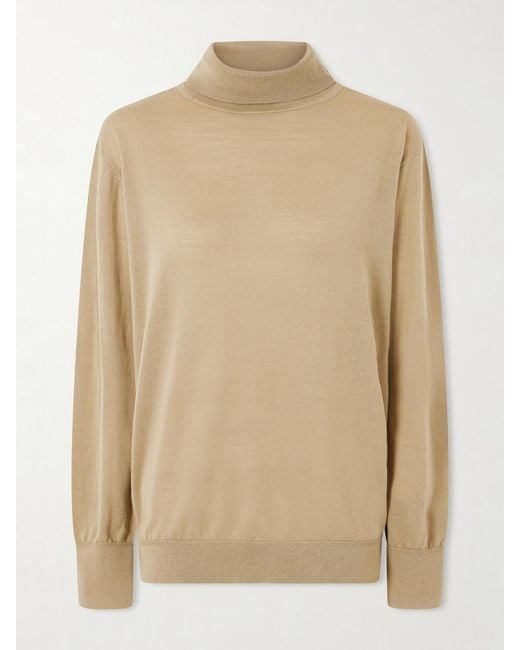 Totême  Natural Wool Turtleneck Sweater