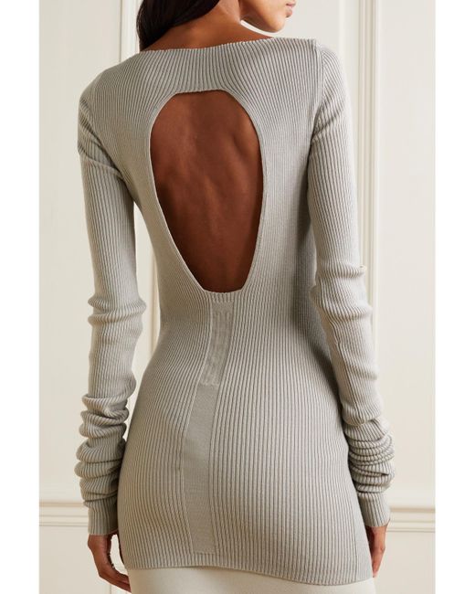 Rick Owens Multicolor Open-Back Ribbed Wool Top