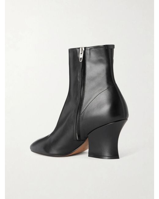 Jil Sander Black Lune Leather Ankle Boots