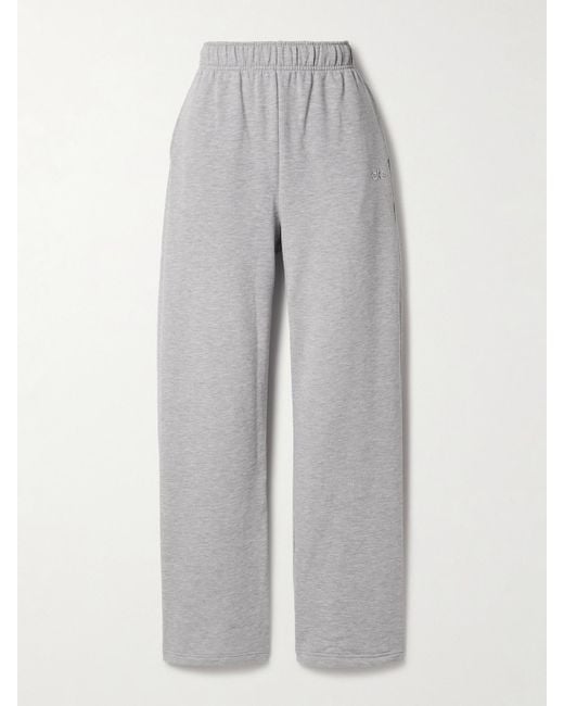 Alo Yoga Gray Accolade Cotton-Blend Jersey Track Pants