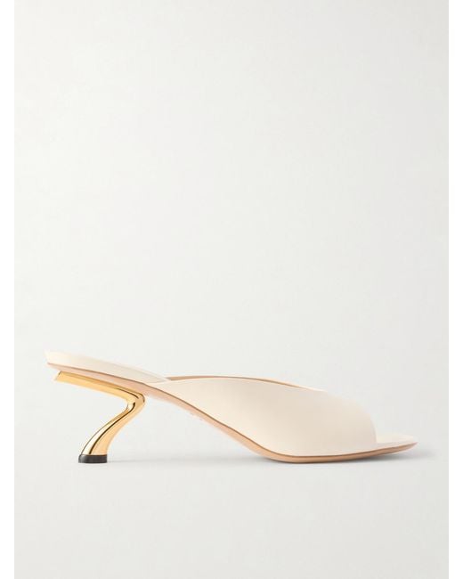 Ferragamo Natural Igea Leather Mules