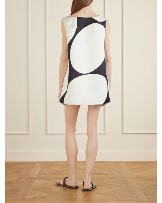 Dries Van Noten Natural Polka-Dot Duchesse-Satin Mini Dress