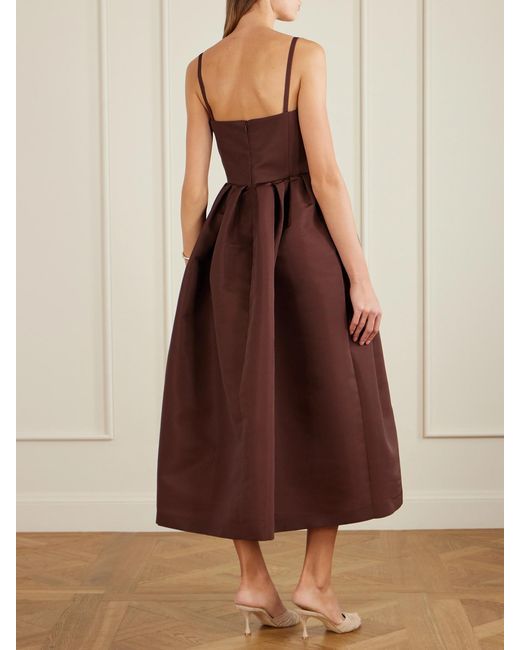 oscar midi dress brown Oscar de La Renta Flower-detail Cutout Midi Dress