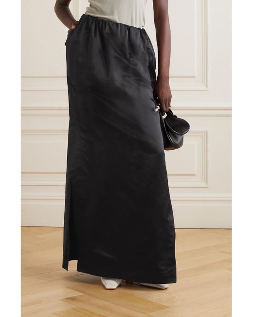 Sa Su Phi Black Net Sustain Gilda Gathered Duchesse Silk-Satin Maxi Skirt