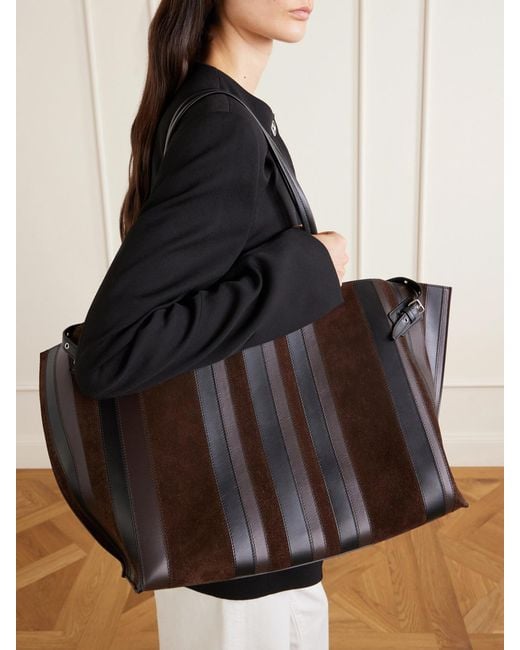 Proenza Schouler Black Days Paneled Leather And Suede Shoulder Bag
