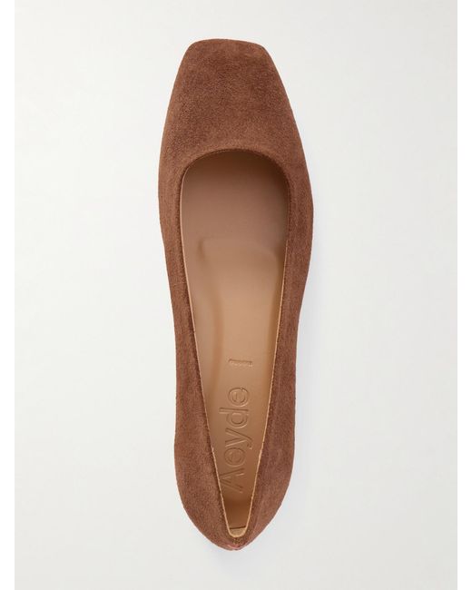 Aeyde Brown Ida Suede Ballet Flats