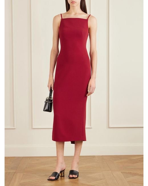 Givenchy Red Draped Cady Midi Dress