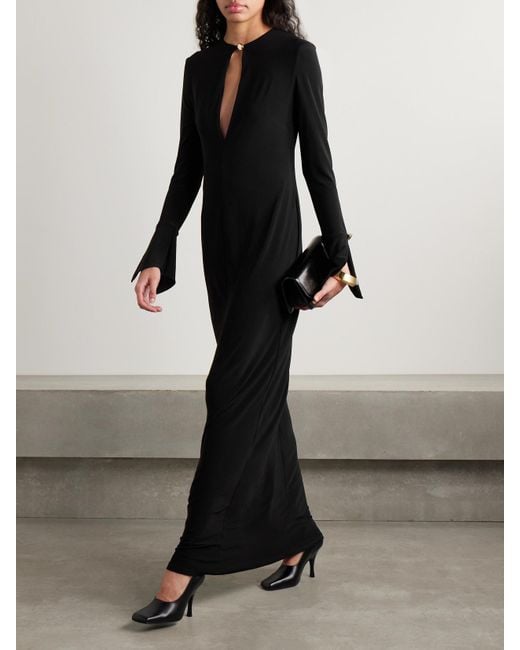 Robe Du Soir En Jersey Stretch À Découpe The Sylvie Brandon Maxwell en coloris Black