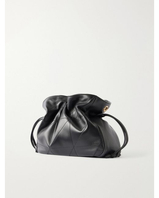 Saint Laurent Black Jamie Cassandre-Appliquéd Quilted Leather Shoulder Bag