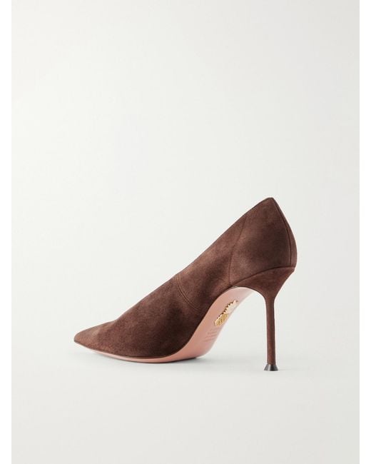 Aquazzura Brown Voltaire 85 Suede Pumps