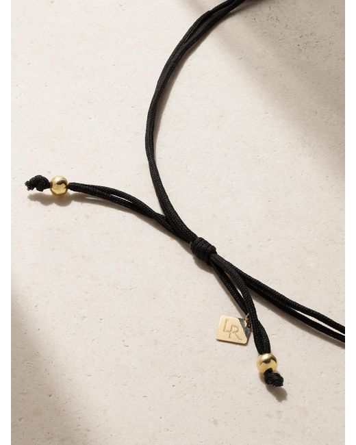Lauren Rubinski Black 14-Karat And Cord Necklace