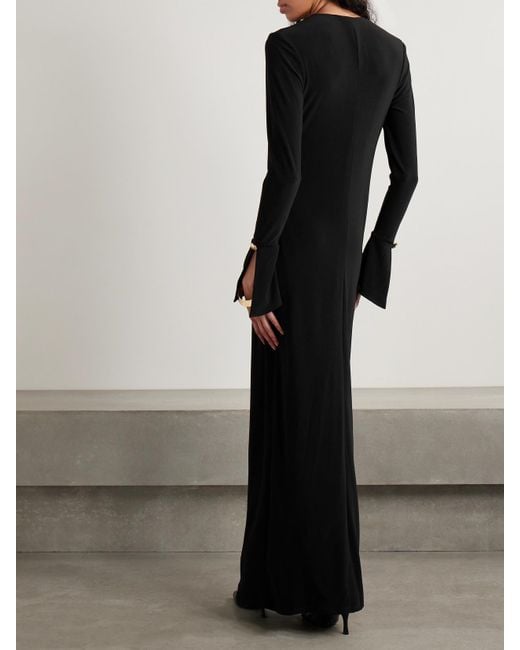 Robe Du Soir En Jersey Stretch À Découpe The Sylvie Brandon Maxwell en coloris Black