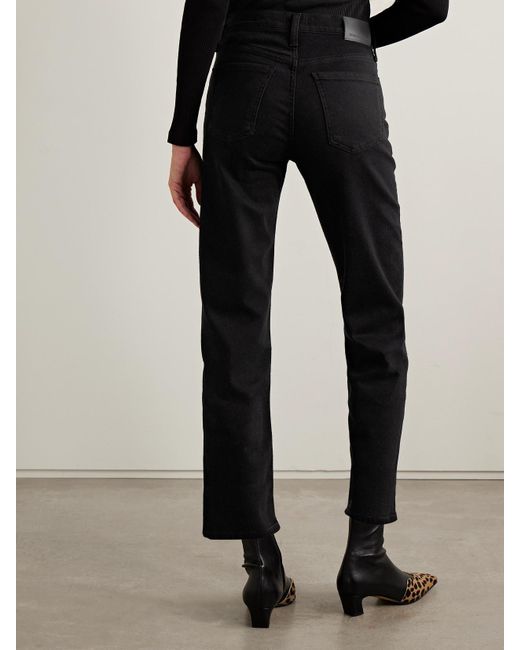 Citizens of Humanity Black Delfina High-Rise Straight-Leg Jeans