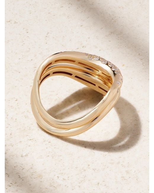 L'Atelier Nawbar Natural Boa Stackable Set Of Two 18-Karat Diamond Rings