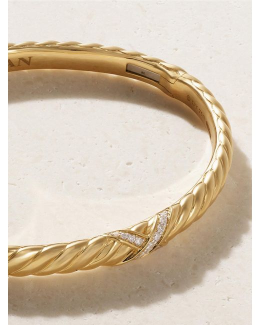 David Yurman Natural Sculpted Cable 18-Karat Diamond Bangle