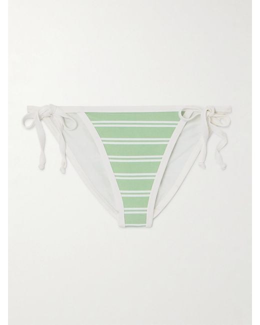 Marysia Swim Green Bianco Striped Bikini Briefs