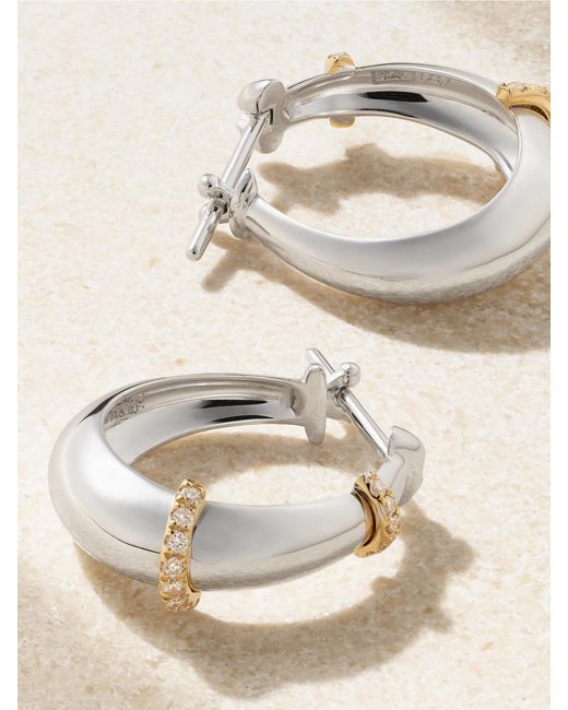 L'Atelier Nawbar Natural Buoy 18-Karat And Diamond Hoop Earrings