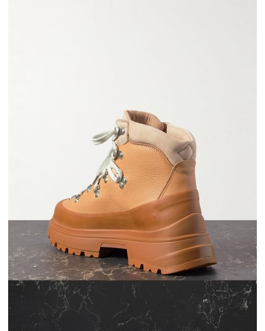 Canada Goose Brown Journey Suede-trimmed Textured-leather Ankle Boots