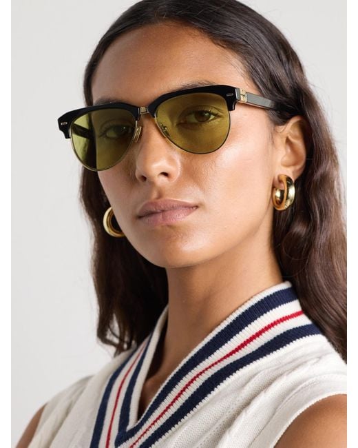 Miu Miu Yellow Aviator-Style Acetate And-Tone Sunglasses
