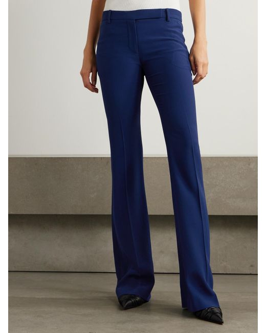 Alexander McQueen Blue Schlaghose Aus Crêpe