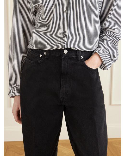 Agolde Black 80's High-Rise Straight-Leg Jeans